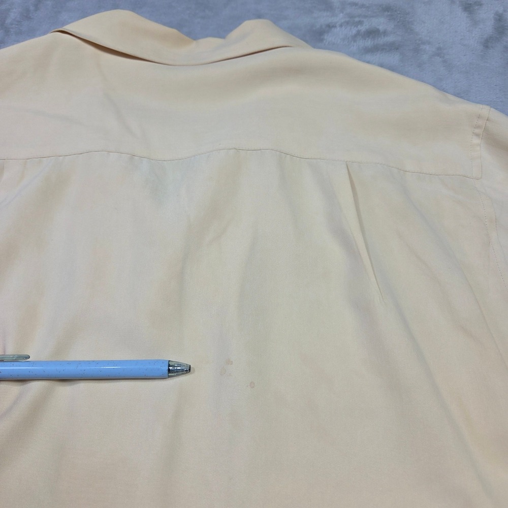 Jacqueline Ferrar Women L Shirt 100% Silk‎ Button Up Camp Collar Retro Chic Twee - Picture 9 of 9